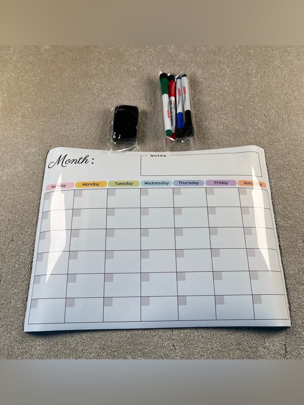 Magnetic Calendar Dry Erase